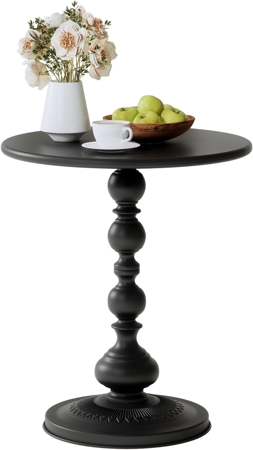 Vintage Black Side Table - Stylish Space-Saving Accent!
