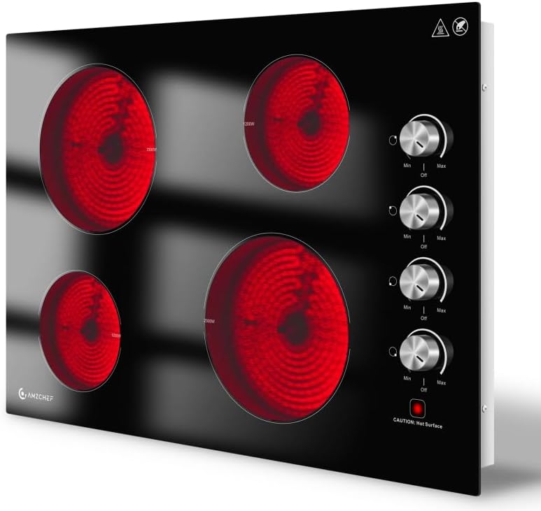 30 Inch Electric Cooktop with 4 Burners for Efficient Cooking