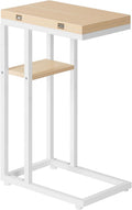 HOOBRO Foldable End Table C Shaped Side Table - Compact Couch Table