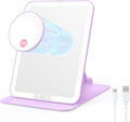 Purple Foldable Travel Makeup Mirror with 20X Magnifier - Rechargeable