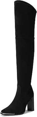 Over The Knee Boots Thigh High Square Toe Chunky Heel - Sexy Fall Look