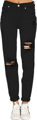 Boyfriend Jeans for Women High Waisted Ripped Stretch Slim Fit