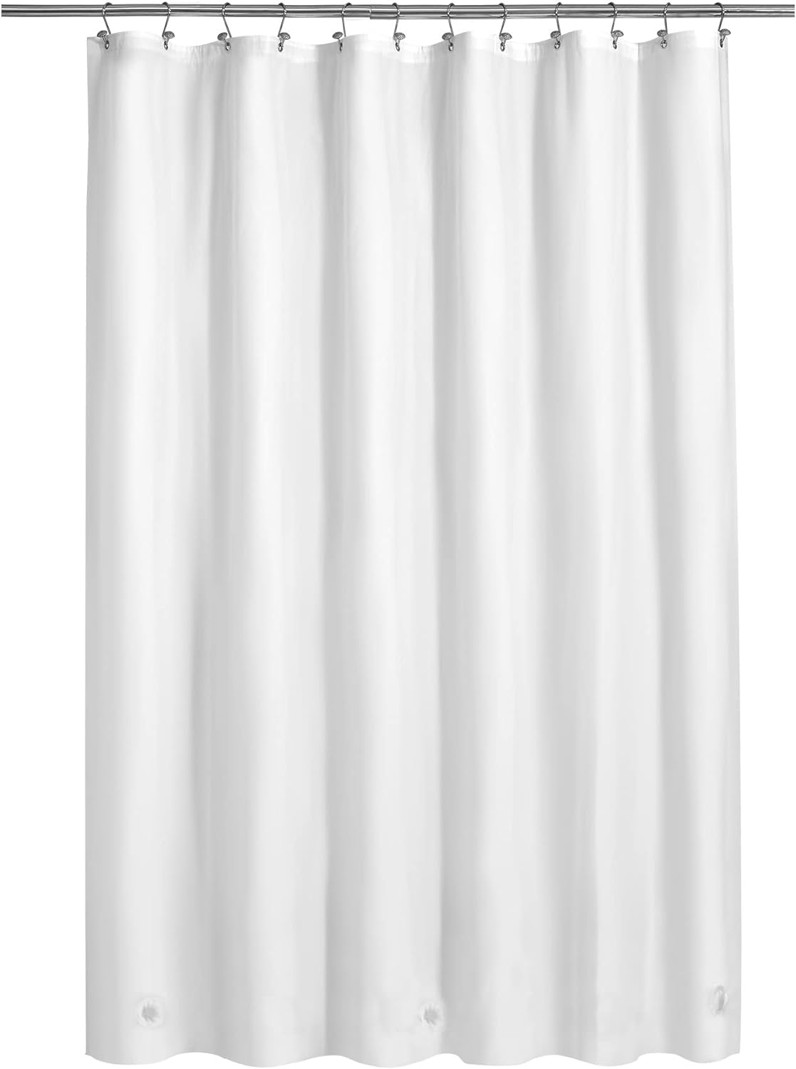 Premium PEVA White Shower Curtain - Chemical-Free, Lightweight, 3 Magnets