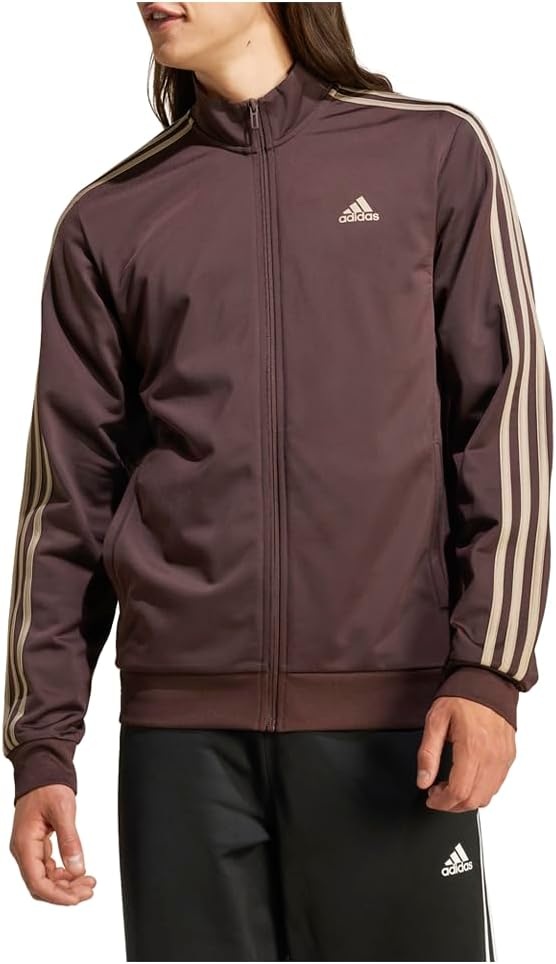 adidas Men's Essentials Warm-Up 3-Stripes Track Top for Comfort