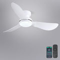 46 Inch Modern Ceiling Fans with Lights Flush Mount - Quiet, App