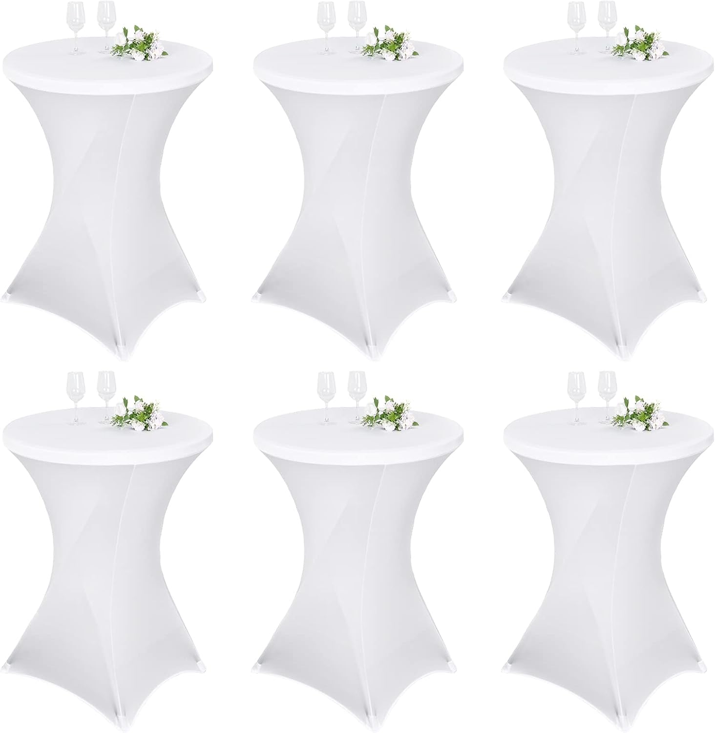 Personlook 6 Pack Cocktail Spandex Stretch Tablecloth for Events