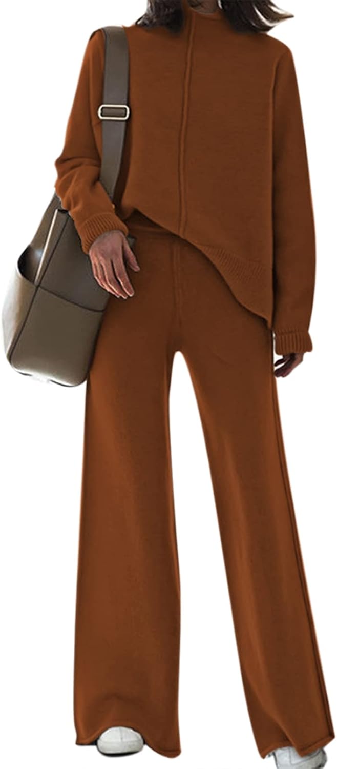 Fixmatti Women Sweater Set 2 Piece Knit Sweatsuit for Comfort