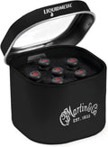 Martin Guitar LUXE Bridge Pins Matte Grey with Red Inlay - Increased