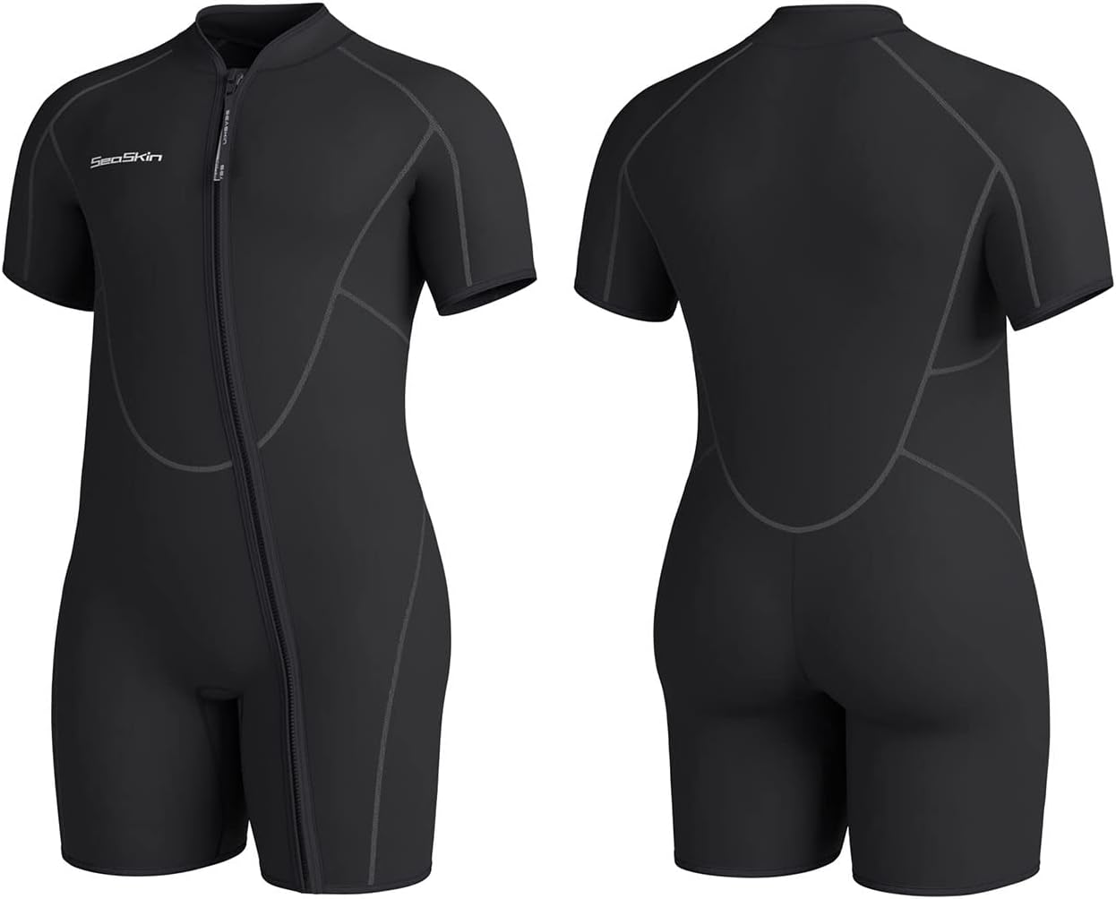 Seaskin Plus Size 3mm Shorty Wetsuit for Water Sports