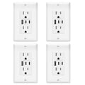 ECOELER USB C Receptacles Multi-Port Wall Outlet - 3-Port Charging