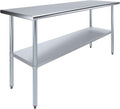 Stainless Steel Work Table 24 in x 72 in - Heavy-Duty Prep Table