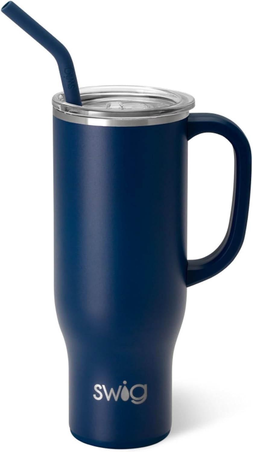 Swig Life 30oz Mega Mug: Insulated Tumbler with Handle & Straw