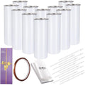 YOUKE OLA 12 Pack Straight Skinny Sublimation Tumblers 20oz