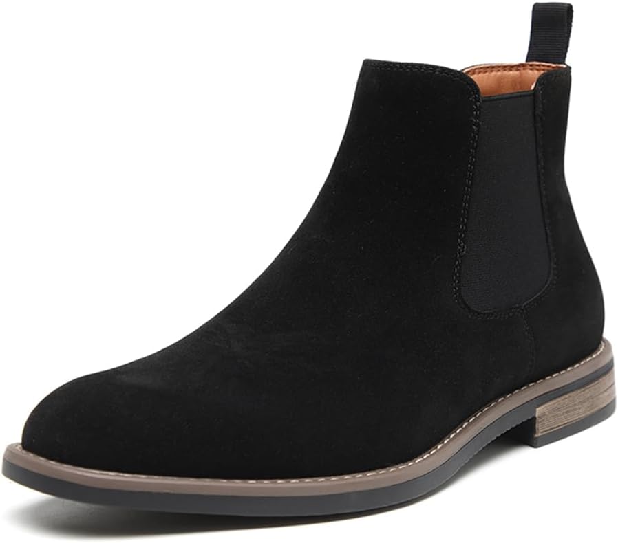 DECARSDZ Men's Chelsea Boots: Classic Comfy Slip-On Suede