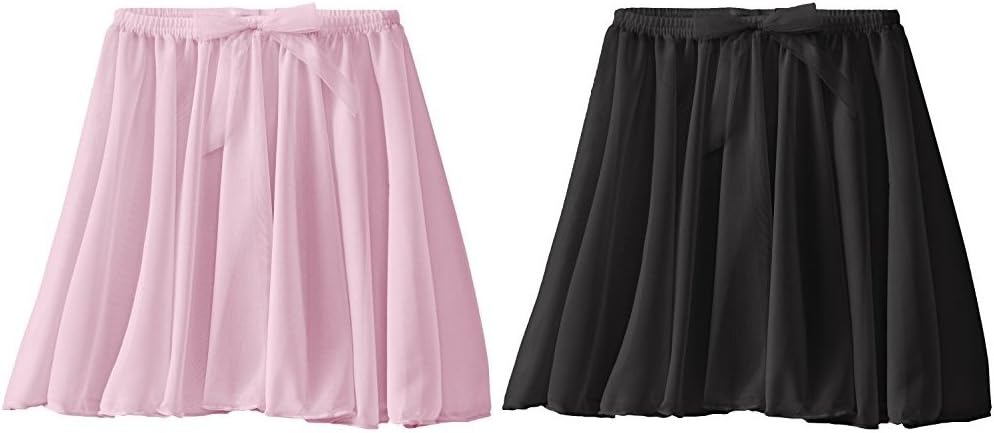 Capezio Girls' Circular Pull-On Skirt with Organza Bow Trim
