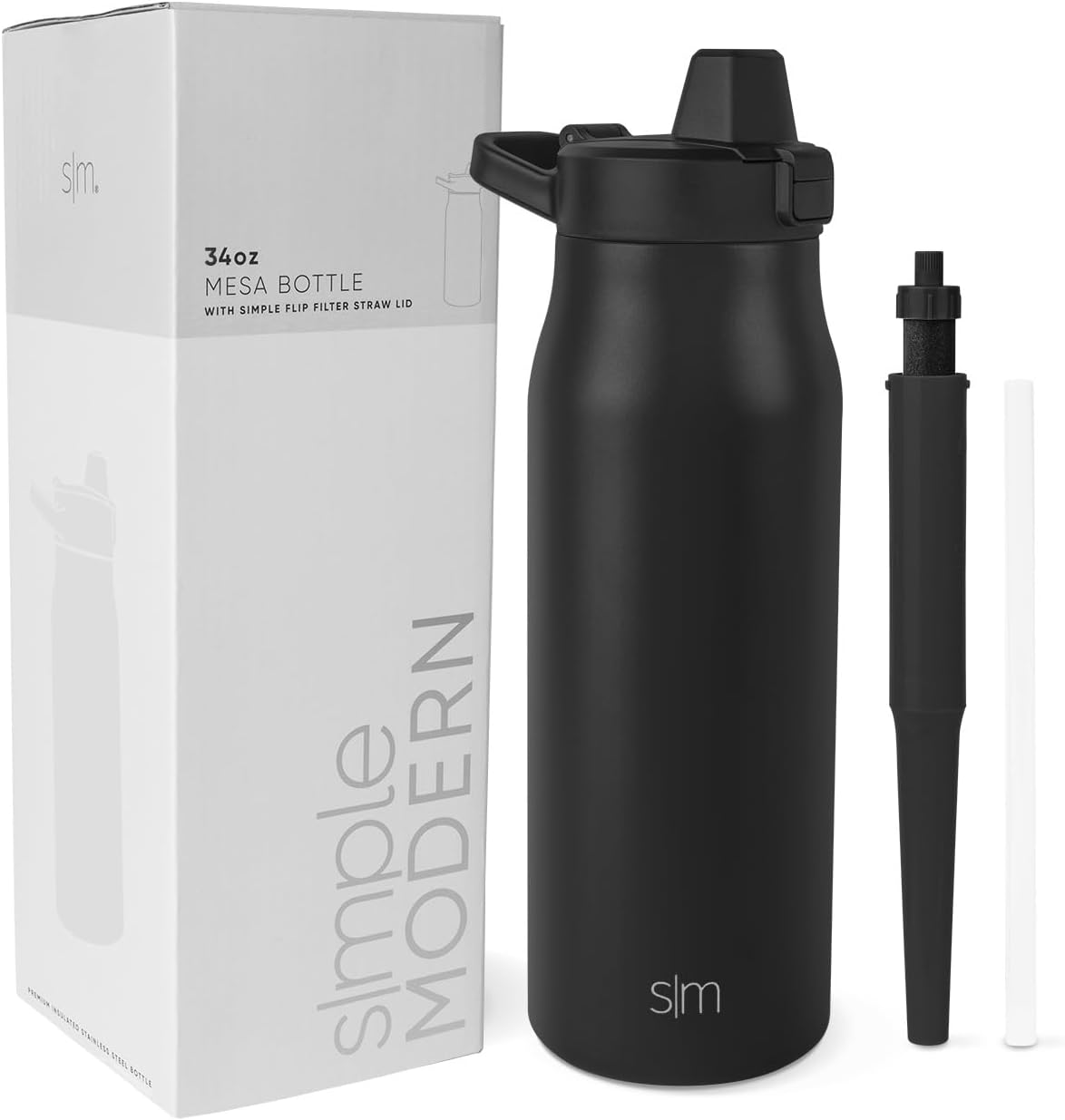 Filtered Water Bottle with Insulated Stainless-Steel Design