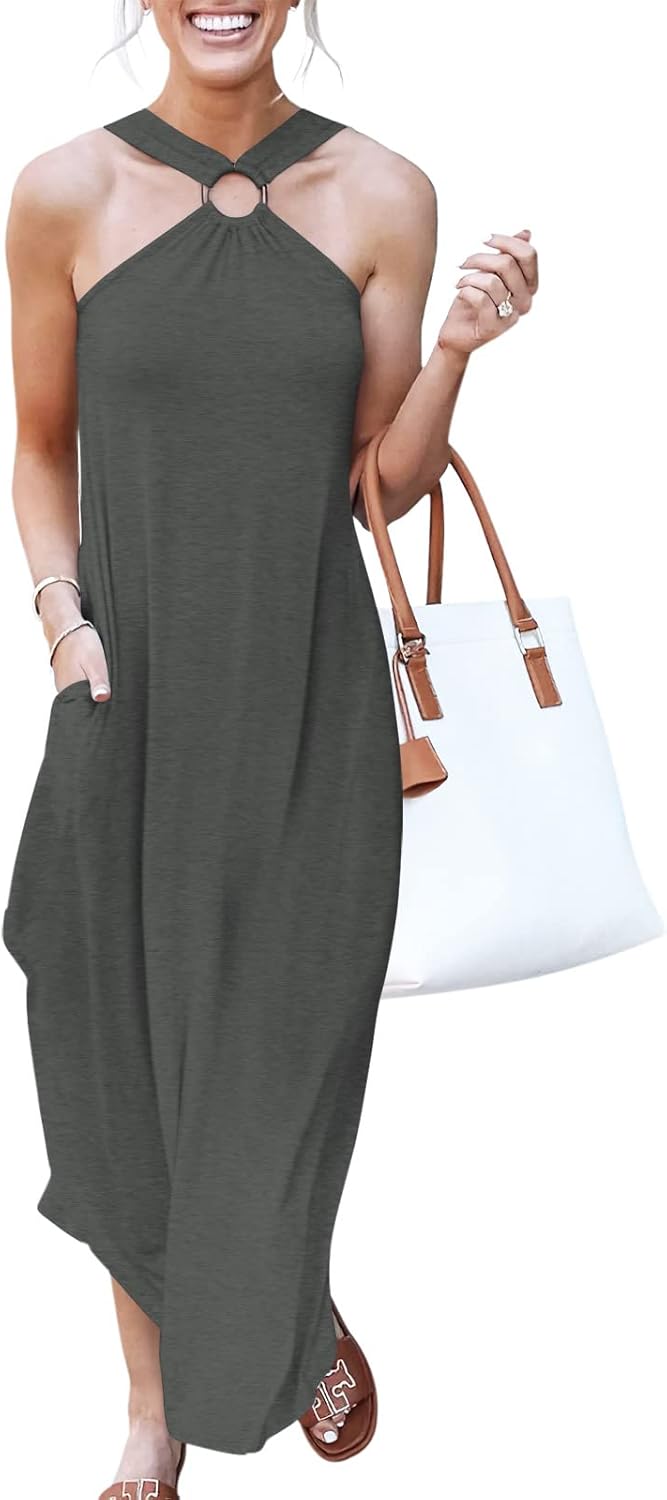 Stunning Summer Halter Neck Sundress for Casual Beach Days