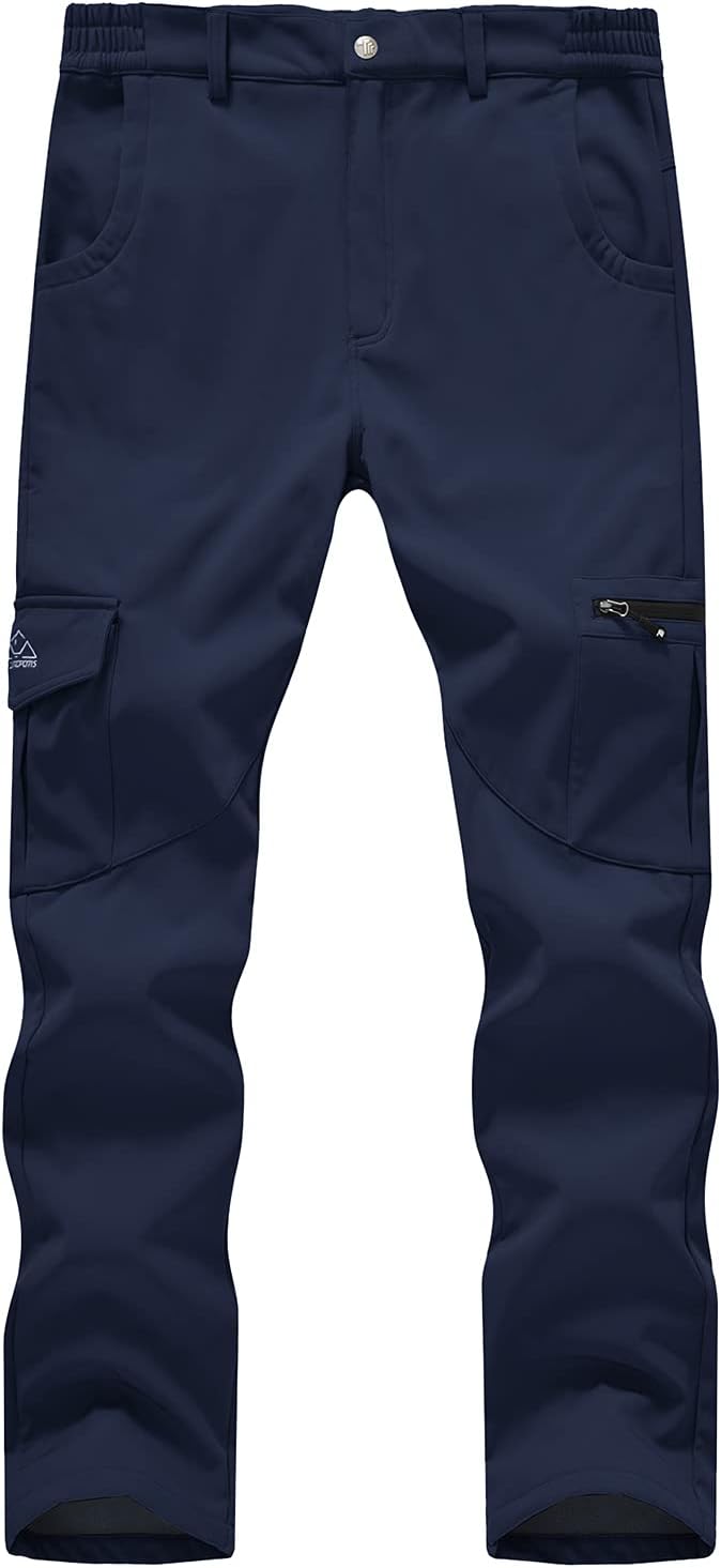 BGOWATU Men's Insulated Cargo Pants - Warm & Waterproof