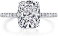 Cushion Cut 3ct CZ Platinum Plated Sterling Silver Ring - Travel