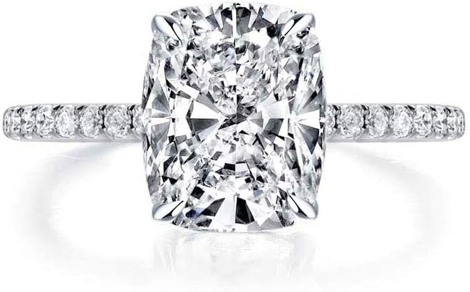 Cushion Cut 3ct Cubic Zirconia Engagement Ring in Silver