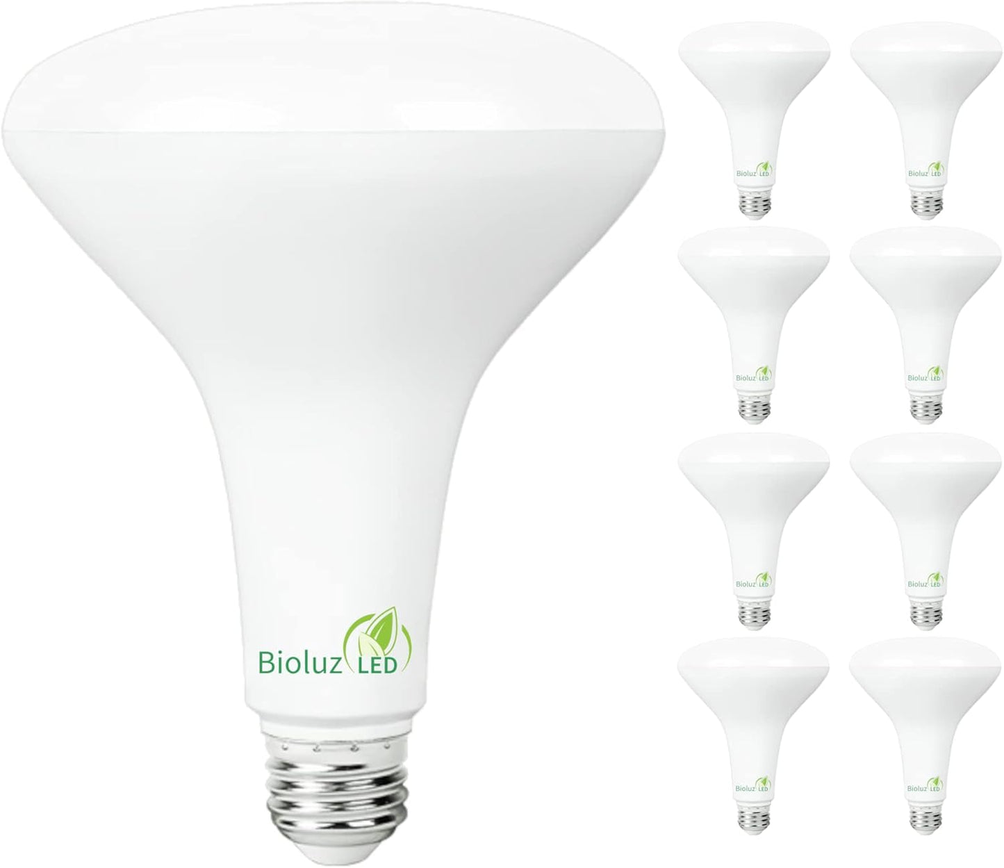Bioluz BR40 LED Light Bulbs 8 Pack for Indoor and Outdoor Use