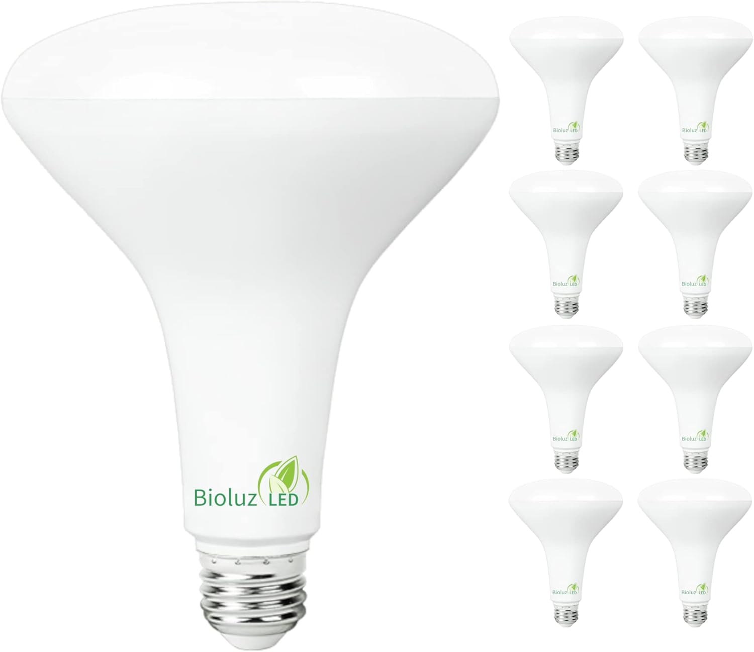 Bioluz BR40 LED Light Bulbs 8 Pack for Indoor and Outdoor Use