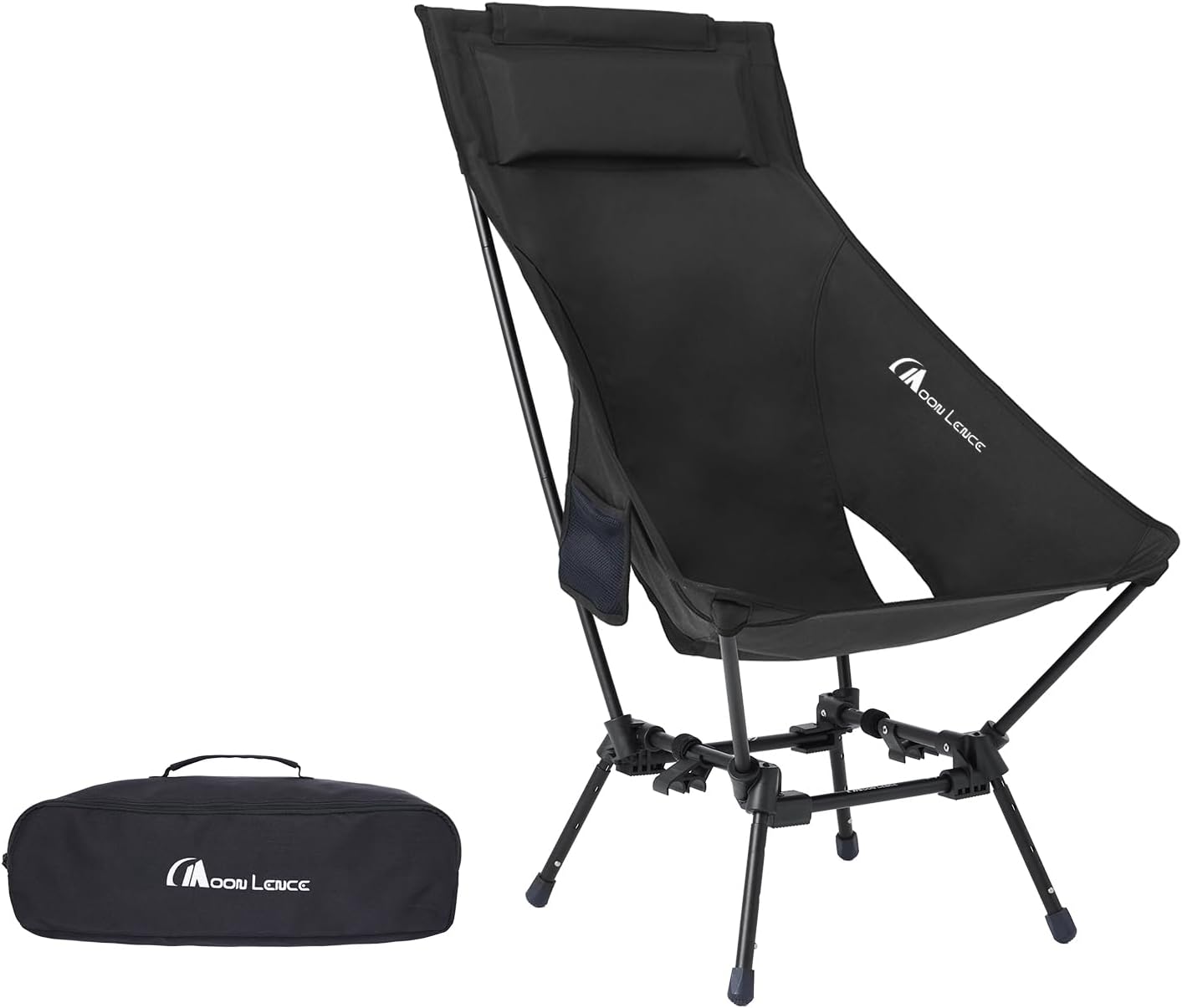 MOON LENCE Portable Camping Chair - Adjustable High Back Comfort