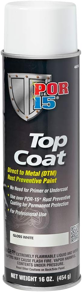 POR-15 Top Coat Gloss White Spray Paint for Metal Surfaces