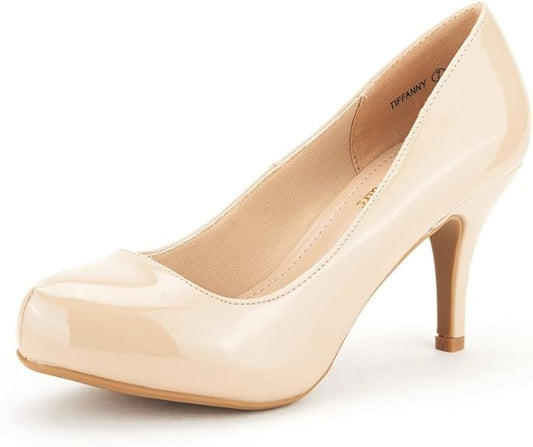 DREAM PAIRS Tiffany Women's Elegant Low Stiletto Heel Pumps