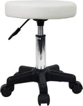 Round Rolling Stool Height Adjustable Stool with Wheels - Compact