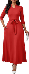 Maxi Dresses for Women Semi Formal Long Dress 3/4 Sleeve (Style RRFZ)