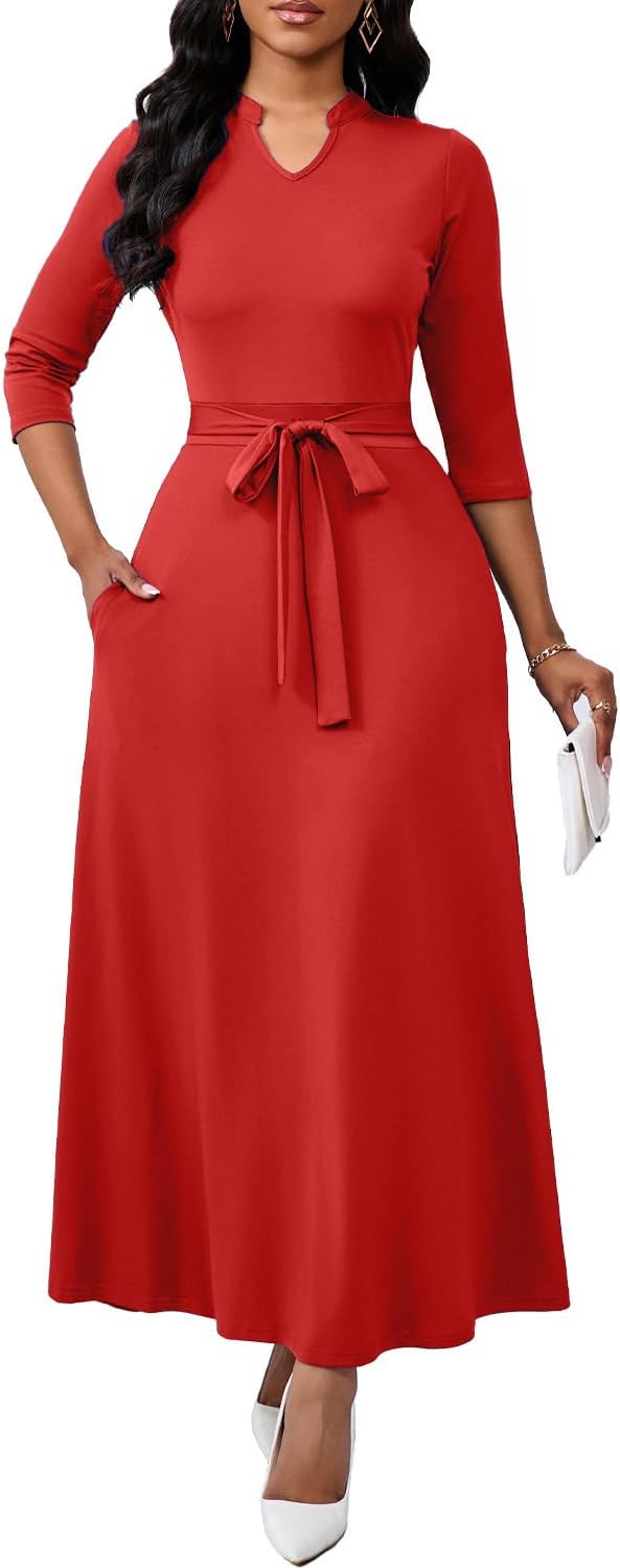 Maxi Dresses for Women Semi Formal Long Dress with Pockets