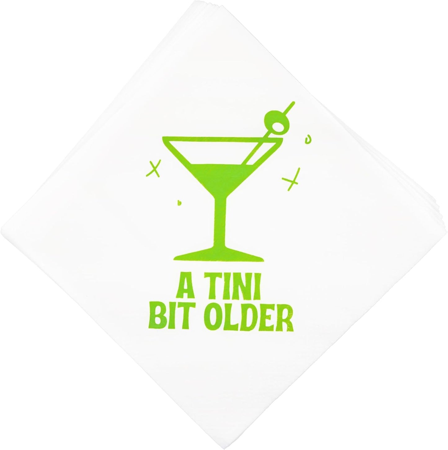A Tini Bit Older Martini Birthday Napkins