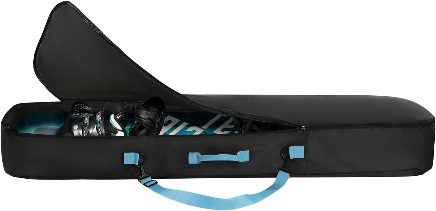 Navaris 157cm Snowboard Bag - Easy Carry Design - Black/Light Blue