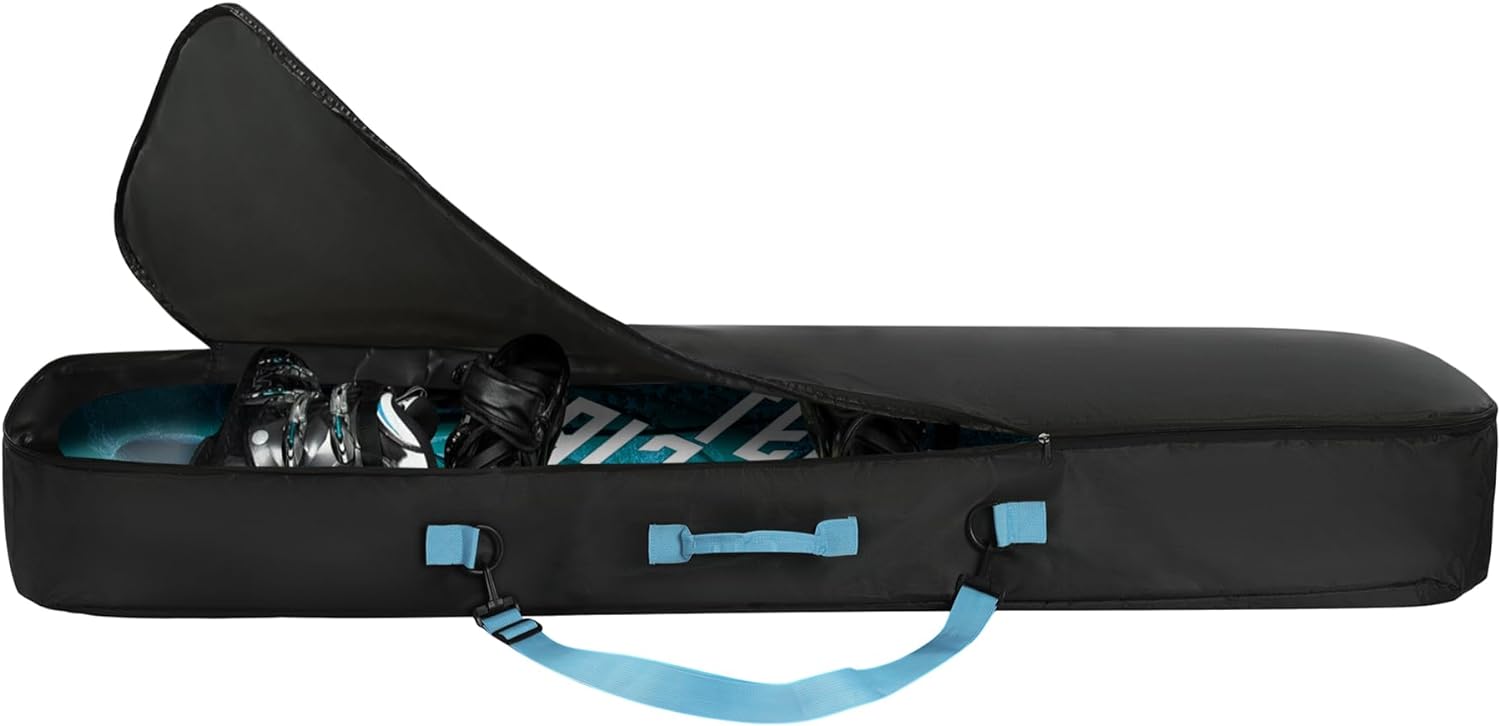 Navaris 157cm Snowboard Bag - Easy Carry Design - Black/Light Blue