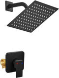 Shower Faucet Set Matte Black Wall-Mount Rainfall Shower System