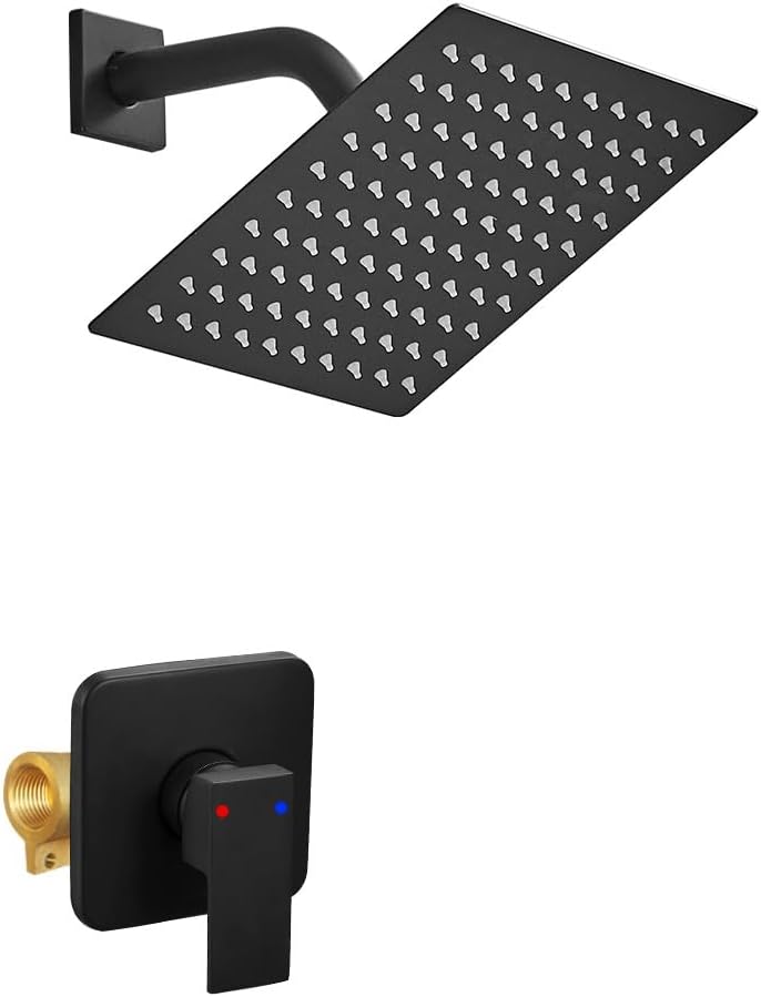 Matte Black Shower Faucet Set for Luxurious Rainfall Experience