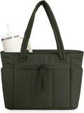 Wandering Nature Puffer Tote Bag with Cup Holder & Laptop (Style 45DD)