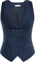 Belle Poque Women Double Breasted Waistcoat Vintage