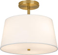 Modern Cone-Shaped Semi Flush Mount Ceiling Light Fixture - Sleek Gold