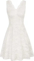 GRACE KARIN V-Neck Lace Sleeveless A-Line Dress - Party Ready
