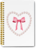 LiTiu Spiral Journal Notebook Pink Bow Preppy Coquette - Trendy