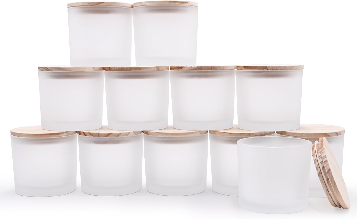12 OZ Thick Candle Jars for Making Candles - 12 Pcs Set
