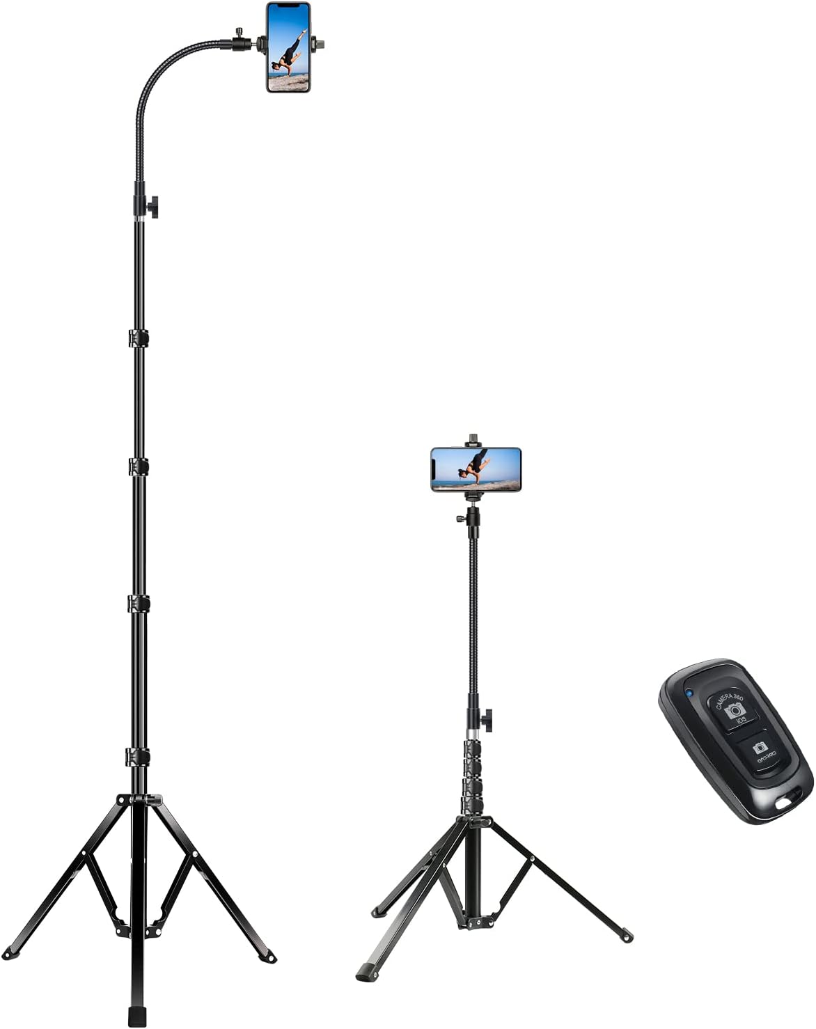 Flexible Tripod Stand for iPhone with Adjustable Gooseneck