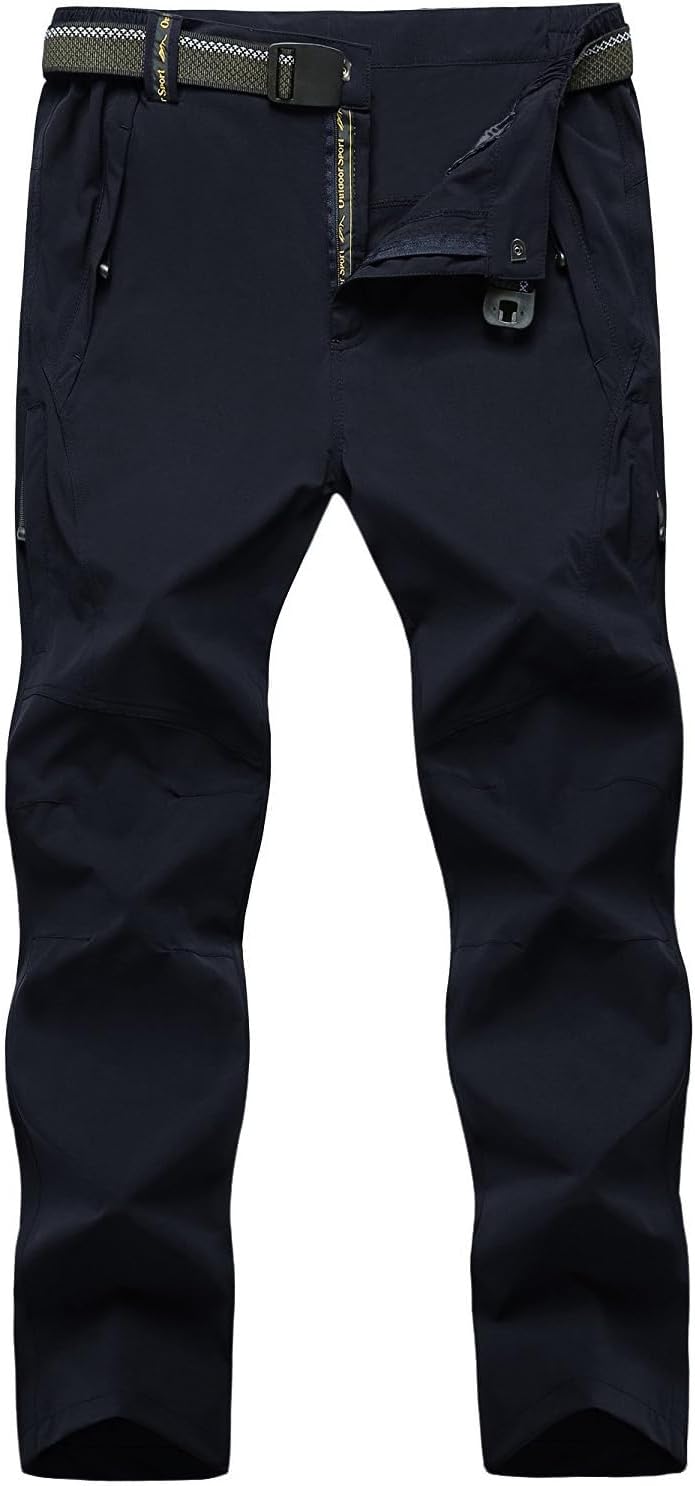 TBMPOY Men's Lightweight Hiking Pants with 5 Zip Pockets