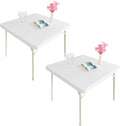 Monibana 2 Pack White Spandex Table Covers - 34x34 Inch