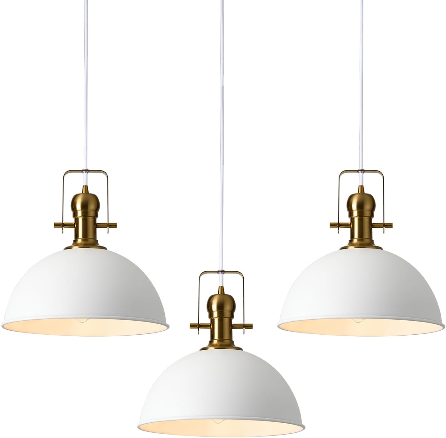 12 Inch Sandy White Farmhouse Pendant Lights for Kitchen Island