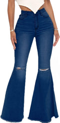 Bell Bottom Jeans for Women Ripped High Waisted Classic (Style LSN2)