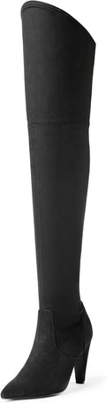 DREAM PAIRS Women's Thigh High Over The Knee Boots - Pointed Toe Heels