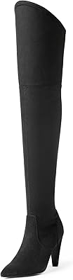 DREAM PAIRS Thigh High Boots Over The Knee Heels - Sleek (Style 32D7)